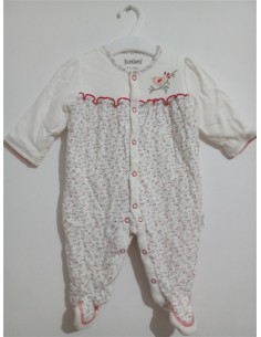 Body alb tip combinezon cu botosei si capse Juniors
