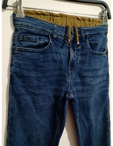 Pantalon de jeans slim cu elastic in talie Zara