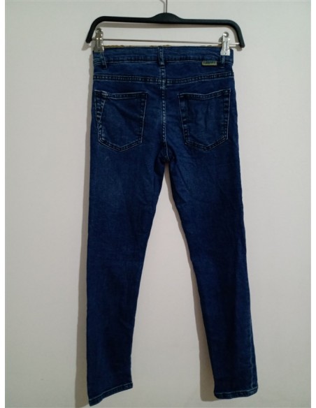 Pantalon de jeans slim cu elastic in talie Zara