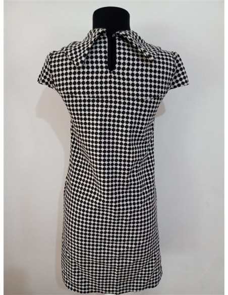 Rochie midi office in doua culori cu guler inalt