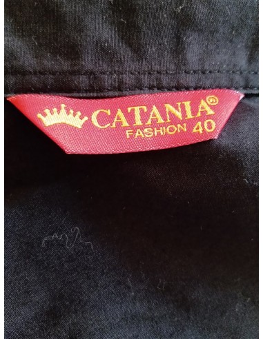Camasa neagra de dama cu maneca lunga si guler amestec de bumbac Catania