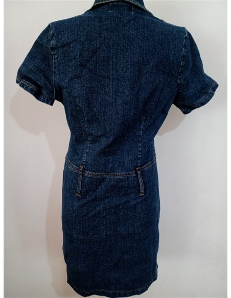 Sarafan tip jeans scurt de dama cu maneci scurte si nasturi Colosseum