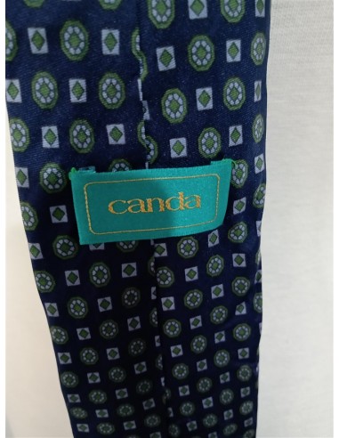 Cravata barbateasca lunga si lata bleumarin si forme geometrice Canda