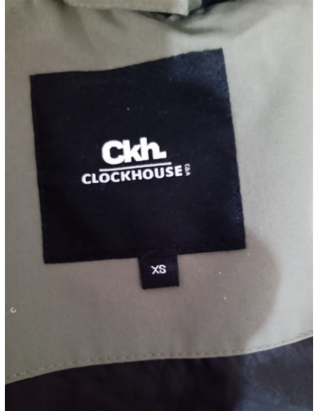 Jacheta de toamna primavara verde cu gluga CLOCKHOUSE