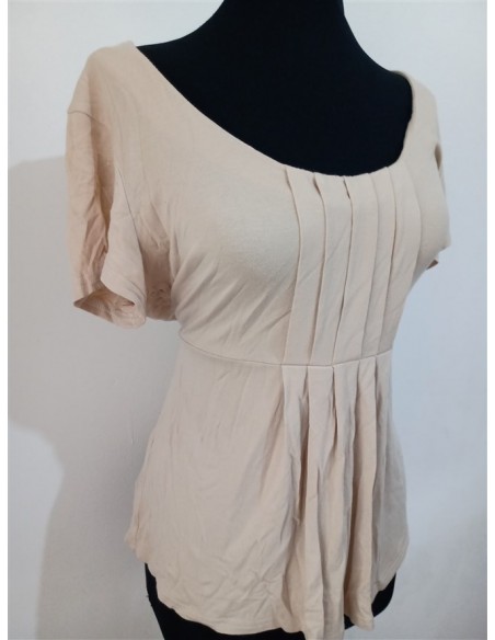 Bluza plisata in fata cu snur la spate maneca scurta decolteu dama TU