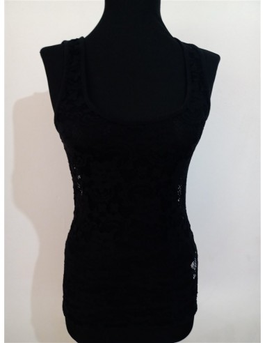 Maieu VILA lung elegant din dantela neagra cu decolteu pentru dama