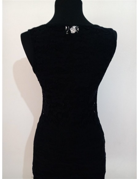 Maieu VILA lung elegant din dantela neagra cu decolteu pentru dama