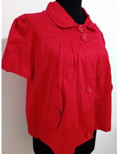 Bluza rosie cu guler si nasturi Tina RSport 2