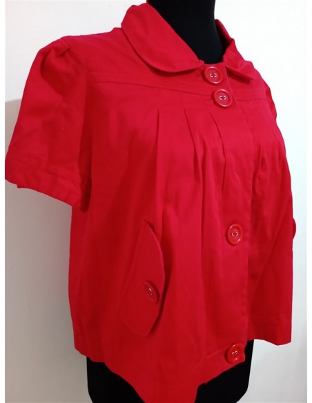 Bluza rosie cu guler si nasturi Tina RSport