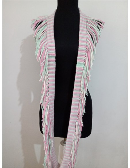 Esarfa multicolora cu franjuri