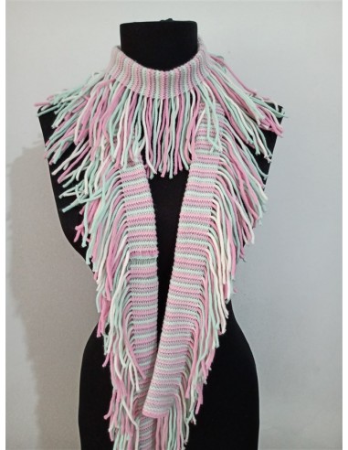 Esarfa multicolora cu franjuri