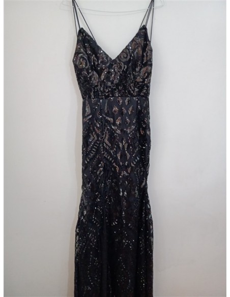 Rochie neagra eleganta de seara cu paiete