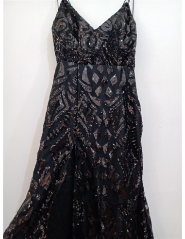 Rochie neagra eleganta de seara cu paiete