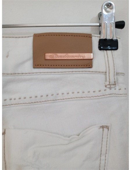 Blugi albi Stradivarius aspect franjuri