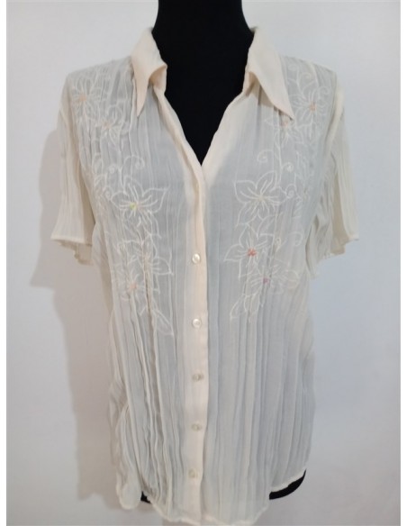 Camasa Canda aspect broderie florala
