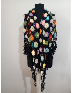Esarfa tip sal cu broderie accesorizat floral