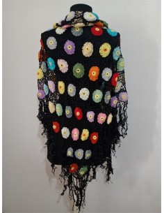 Esarfa tip sal cu broderie accesorizat floral 2