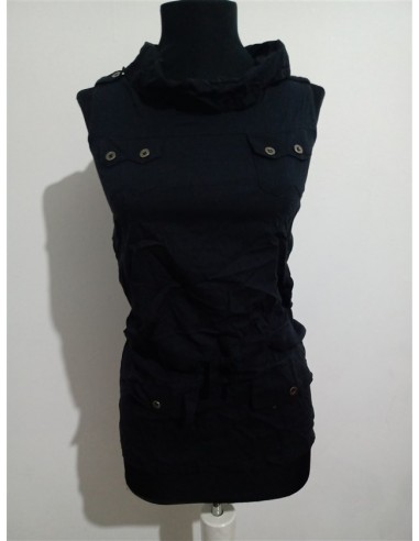 Rochie tip sarafan, negru cu buzunare
