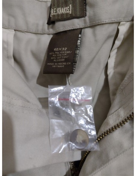 Pantaloni lungi casual bej material usor