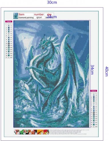 Set pictura cu diamante - Model DRAGON 30x40 cm