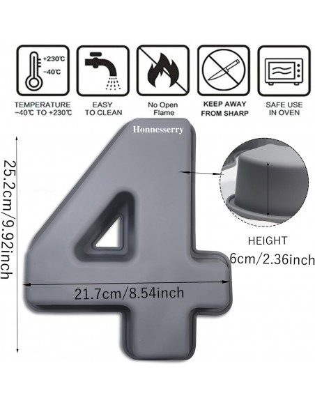 4 - Cifra silicon pentru torturi aniversare Honnesserry