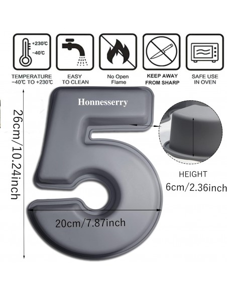 5 - Cifra silicon pentru torturi aniversare Honnesserry