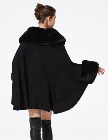 Palton negru elegant accesorizata cu blana...