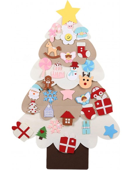 Brad de craciun decorativ din fetru cu accesorii