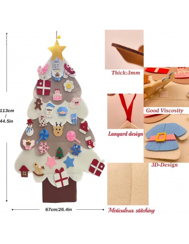 Brad de craciun decorativ din fetru cu...