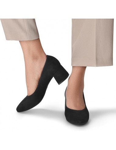 Pantofi negri aspect catifea de dama Dream...