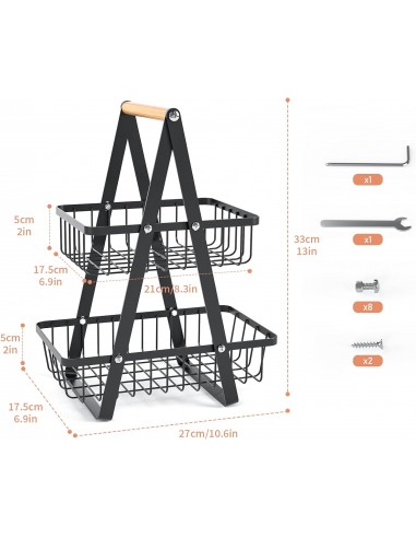 Cos metalic, organizator fructe si legume pe 2...