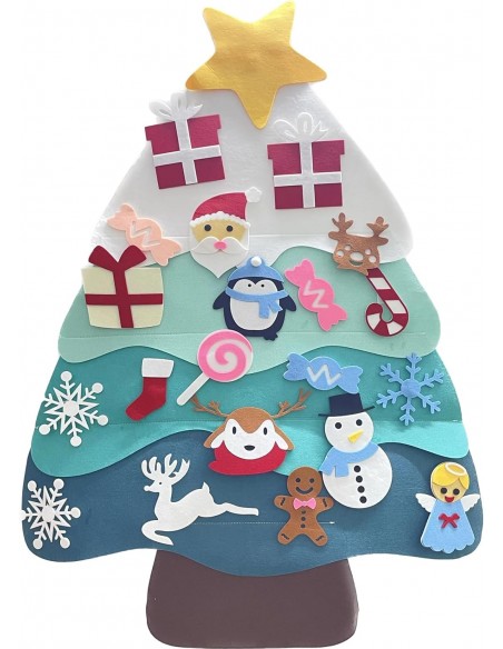 Brad de craciun decorativ din fetru cu accesorii Vernil