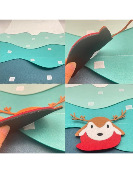 Brad de craciun decorativ din fetru cu accesorii Vernil