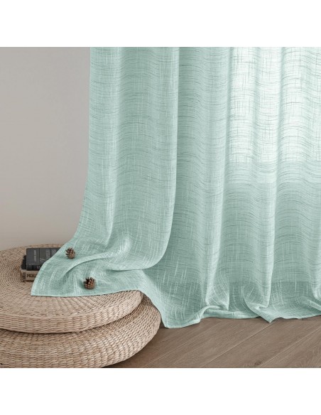 MIULEE Set de 2 Perdele Voile semitransparente Blue