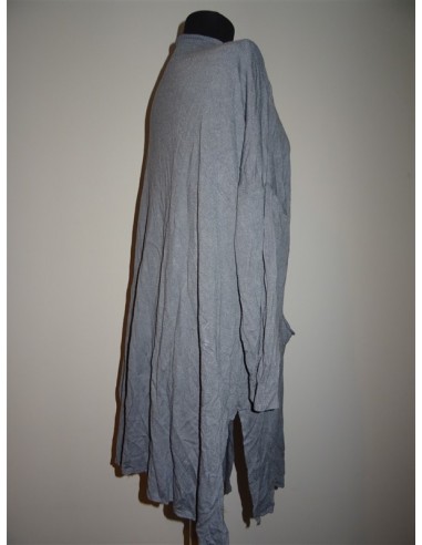 Cardigan dama lung cu buzunare laterale gri