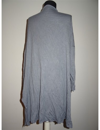Cardigan dama lung cu buzunare laterale gri