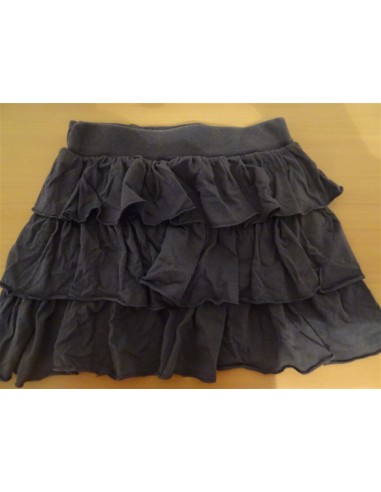 Fustita neagra bumbac fetita cu 3 volanase