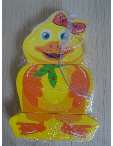 Puzzle figurina ratusca cu fundita din lemn