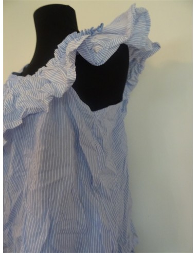 Bluza dama maneca scurta cu volanase si dungi Stradivarius