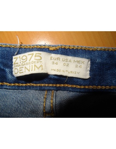 Pantalon blug dama conic cu rupturi Zara Denim