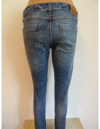 Pantalon blug dama conic cu rupturi Zara Denim