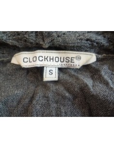 Pulover gri lung dama maneca lunga Clockhouse cu nasturi 2